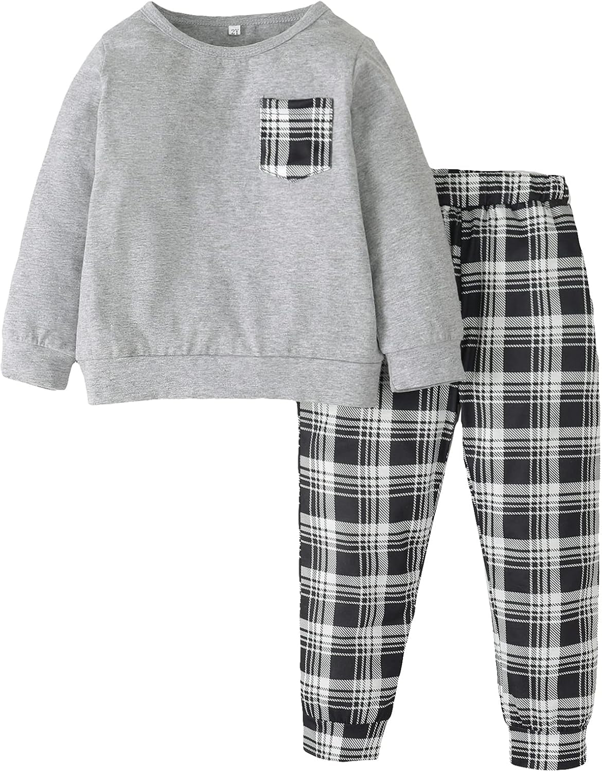 3T Boys Fall Pants Set Toddler Boy Long Sleeve Clothes Fall/Winter Grey Outfits