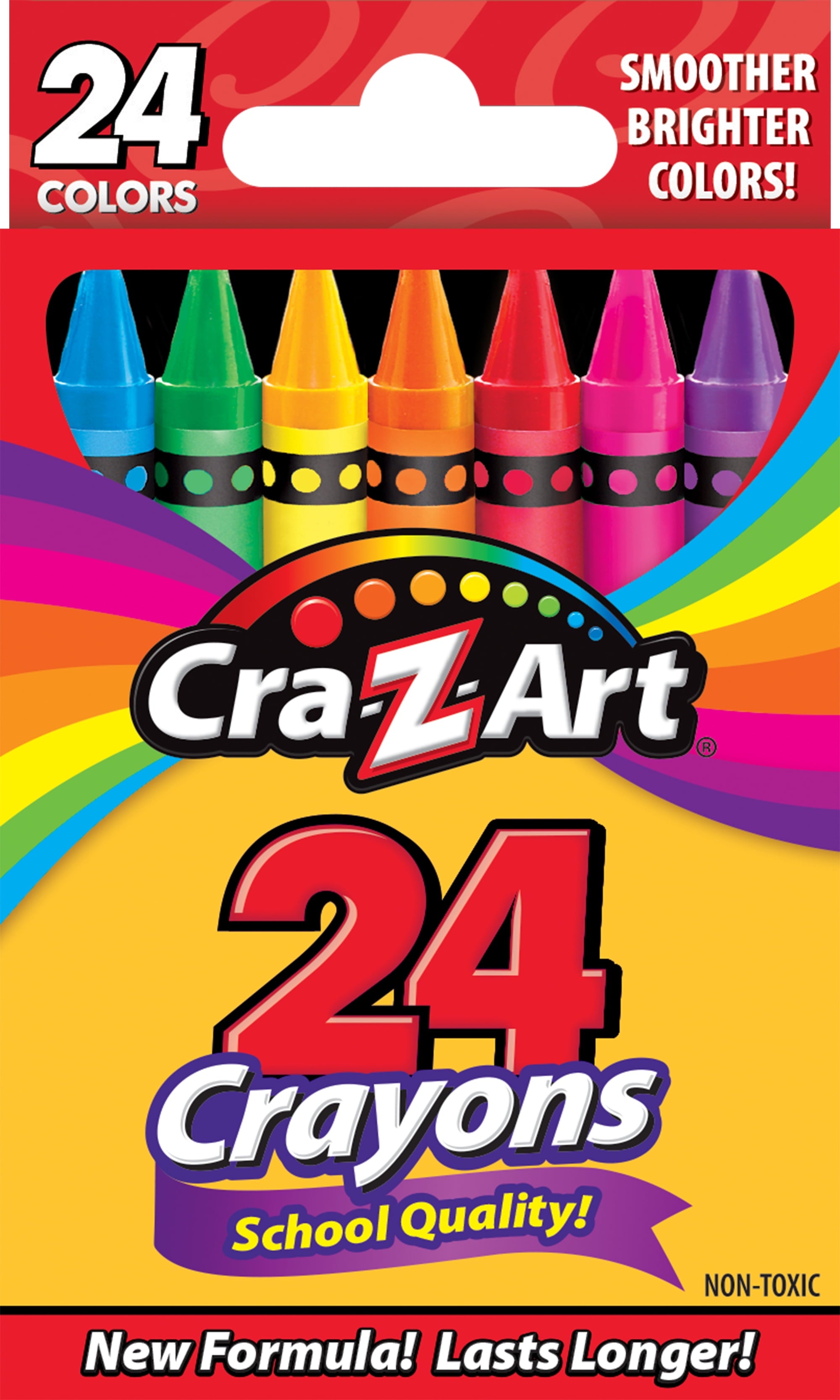 (24 Pack)  School Quality Multicolor Crayons, 24 Assorted Colors, School Supplies