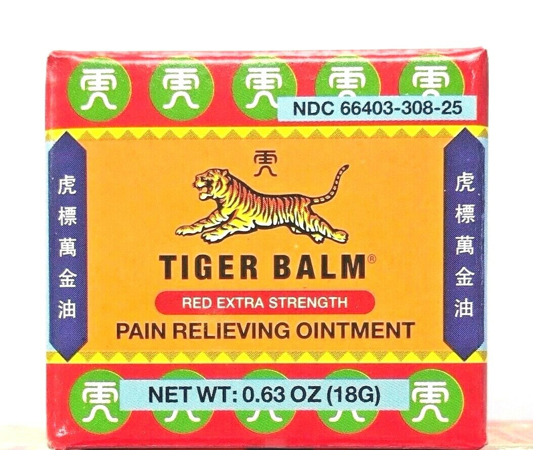 Tiger Balm Pain Relieving Ointment- Red Extra Strength 0.63 Oz (18G )