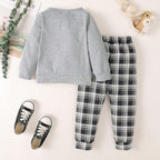 3T Boys Fall Pants Set Toddler Boy Long Sleeve Clothes Fall/Winter Grey Outfits
