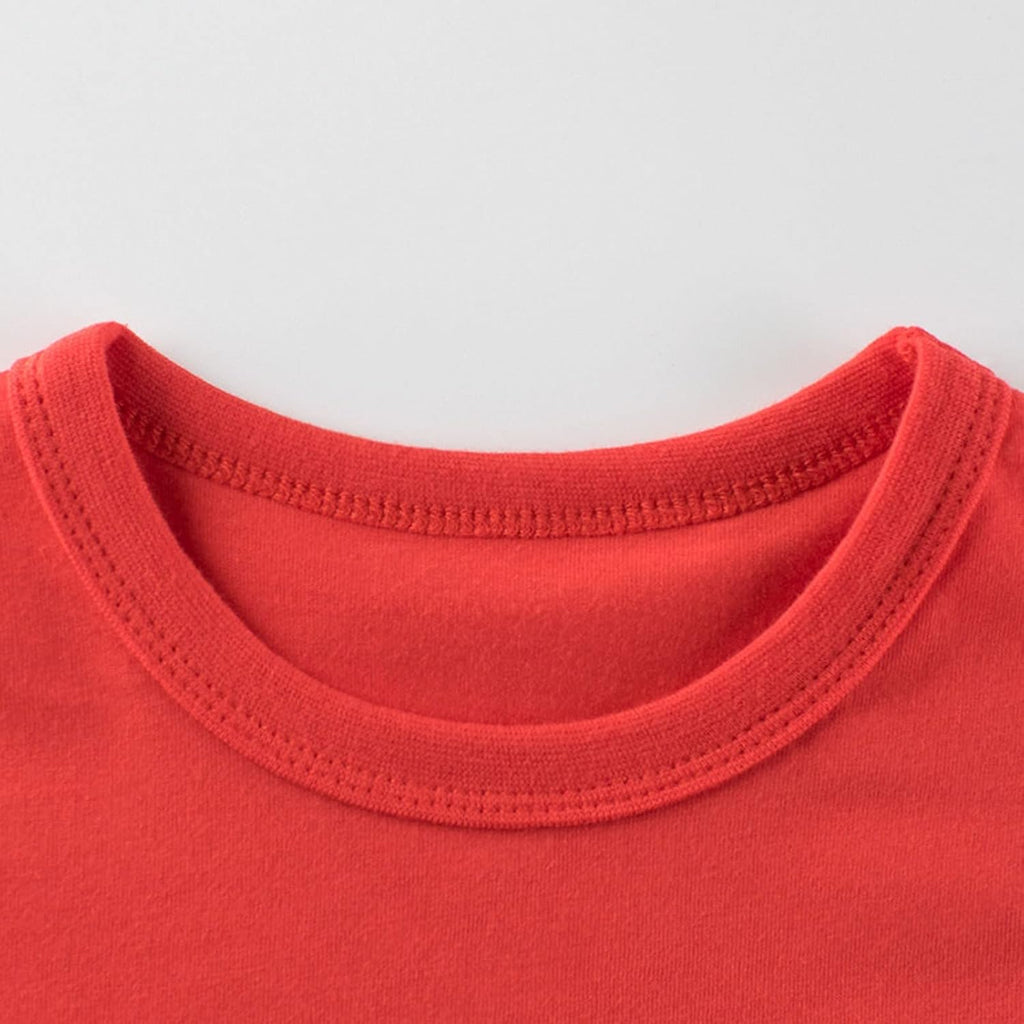 Cute Toddler Clothes Set for Boys' Short Sleeve Tees Cotton Casual Airplane Rainbow Graphic Crewneck (Red, 3-4 Years)