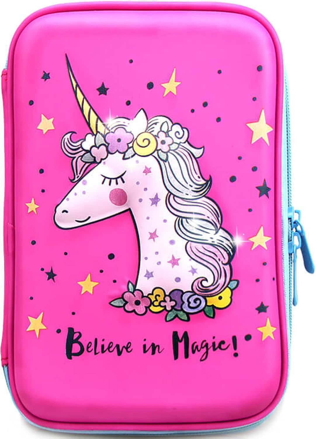 Unicorn Pencil Case for Girls | Cute Preschool, Kindergarten, and Elementary Pen Holder with Compartments |Toddler Pink School Zipper Pouch (Pink Unicorn) (Pink Unicorn)