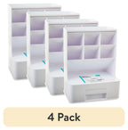 (4 Pack) Pen Gear White Tall Organizer Plastic Desktop Organizer