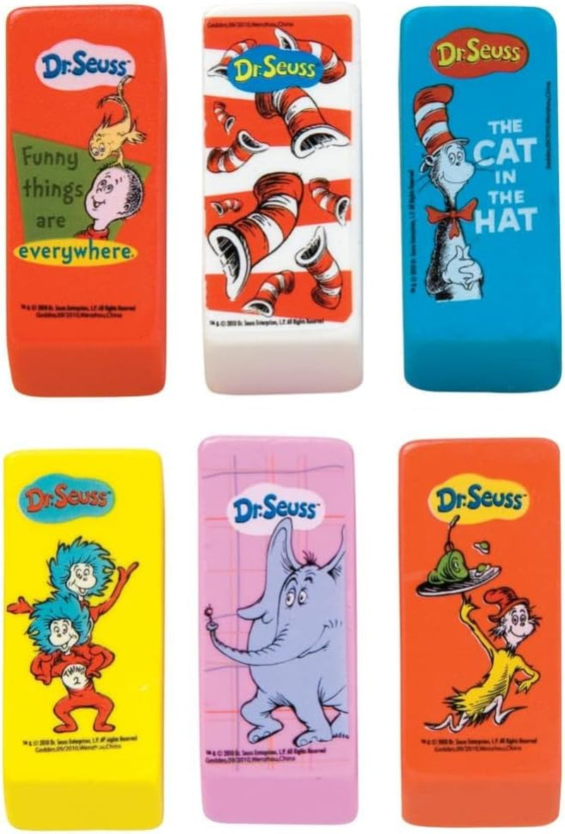 Raymond  Dr Seuss Beveled Erasers for Kids (Pack of 48)