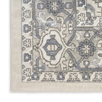 4' X 6' Blue and Ivory Medallion Power Loom Distressed Area Rug-5