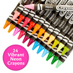 (3 Pack)  Neon Crayons, 24 Ct, School Supplies, Classroom Must Haves, Cute Crayons, Arts & Crafts, Coloring Gift for Kids, Ages 3+
