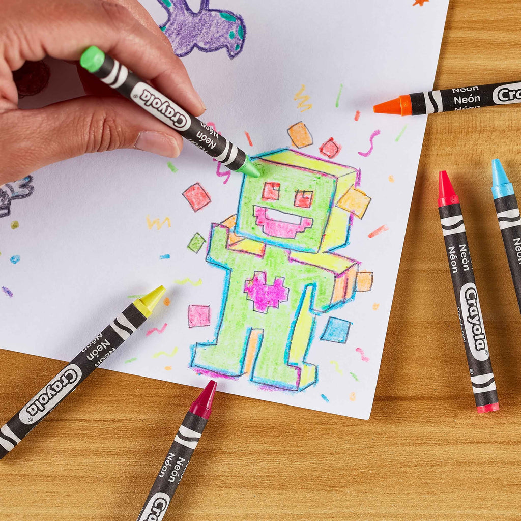 (3 Pack)  Neon Crayons, 24 Ct, School Supplies, Classroom Must Haves, Cute Crayons, Arts & Crafts, Coloring Gift for Kids, Ages 3+