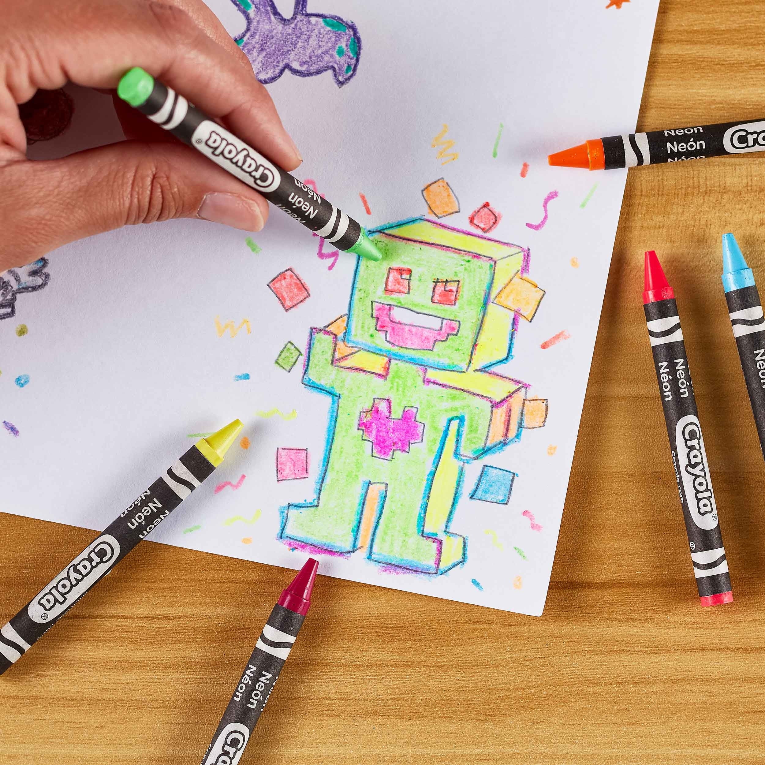 (3 Pack)  Neon Crayons, 24 Ct, School Supplies, Classroom Must Haves, Cute Crayons, Arts & Crafts, Coloring Gift for Kids, Ages 3+