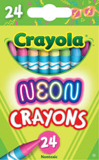 (3 Pack)  Neon Crayons, 24 Ct, School Supplies, Classroom Must Haves, Cute Crayons, Arts & Crafts, Coloring Gift for Kids, Ages 3+