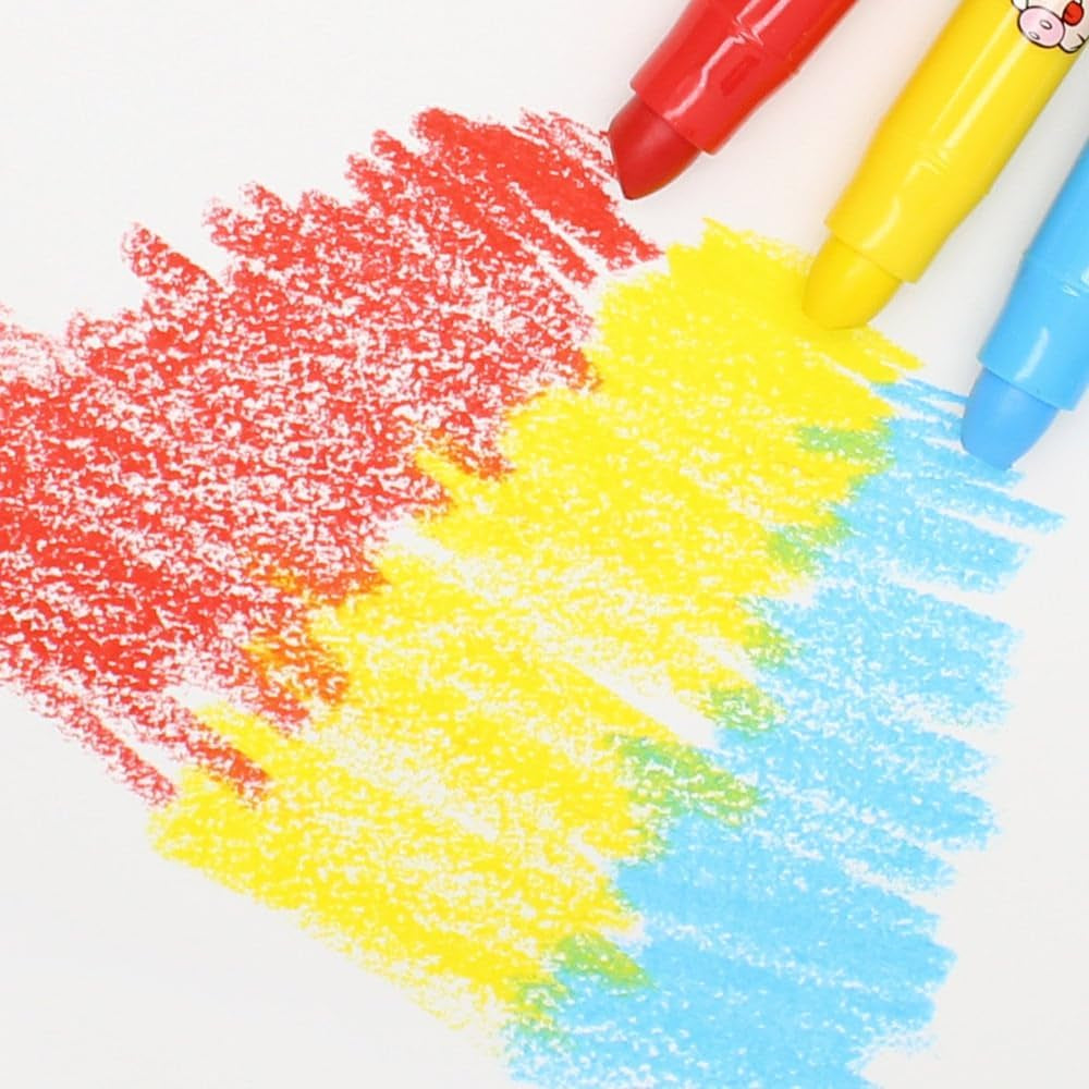 Jumbo Crayons for Toddlers, 6 Colors Washable Crayons, Easy to Hold Silky Large Crayon for Babies and Children, Safe Non Toxic