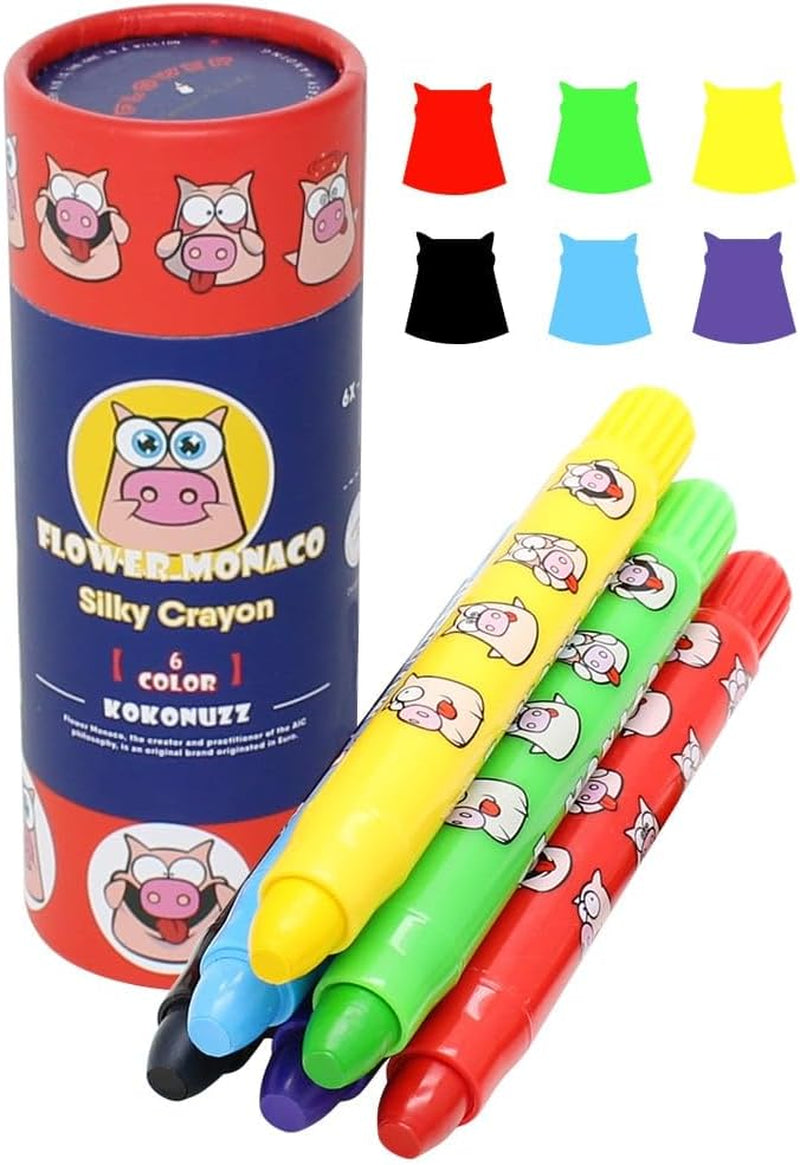 Jumbo Crayons for Toddlers, 6 Colors Washable Crayons, Easy to Hold Silky Large Crayon for Babies and Children, Safe Non Toxic