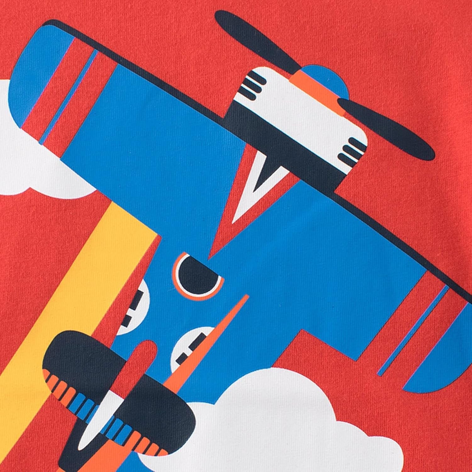 Cute Toddler Clothes Set for Boys' Short Sleeve Tees Cotton Casual Airplane Rainbow Graphic Crewneck (Red, 3-4 Years)