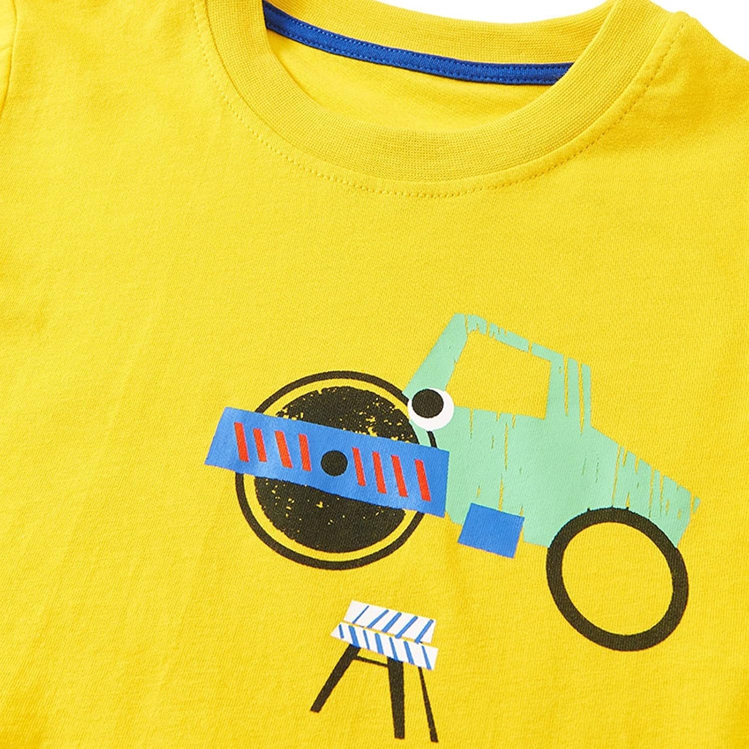 Cute Children Clothes Set 1 to 7 Years Summer Boy'S Short Sleeve Shorts Car Pattern Two Piece (Yellow, 4-5 Years)