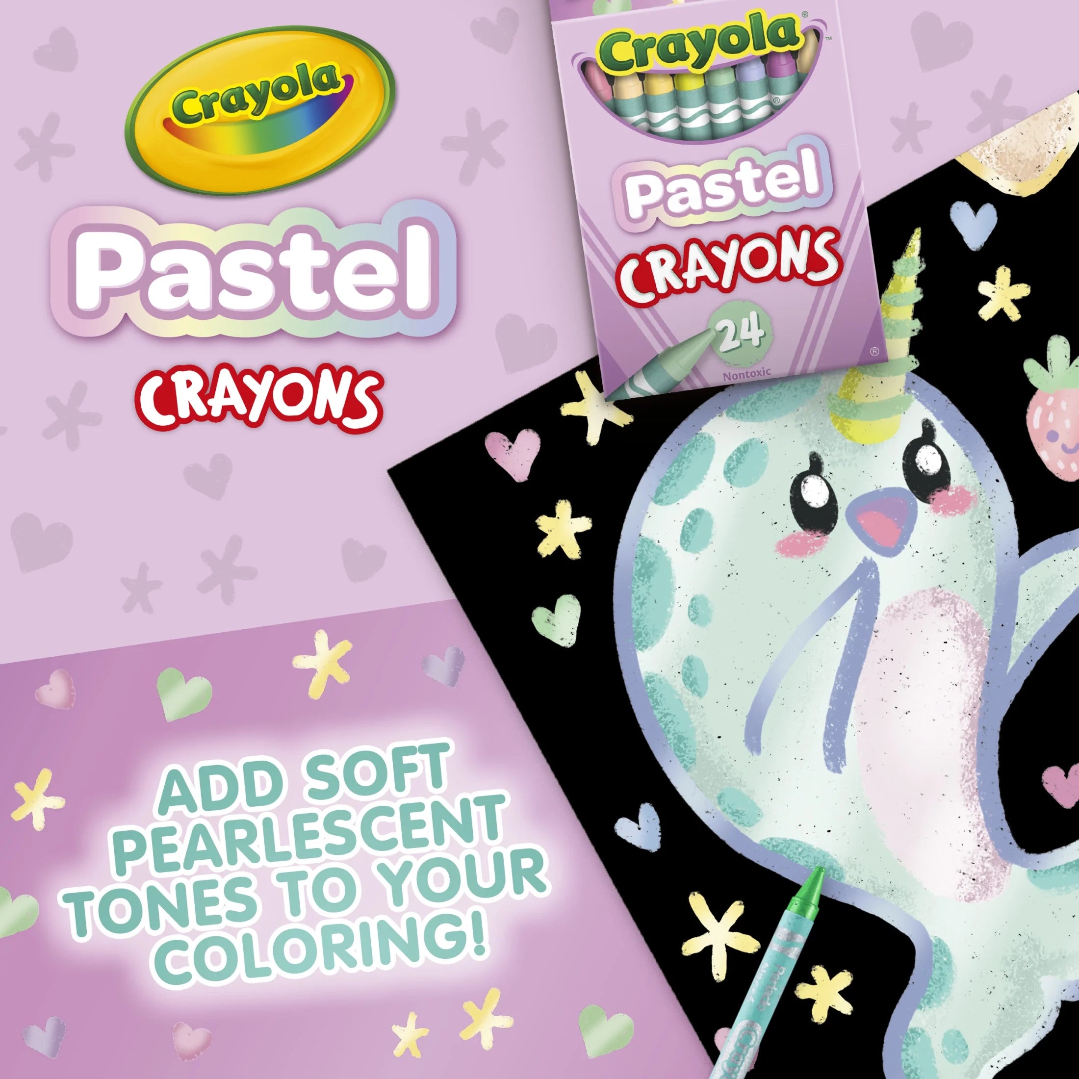 (3 Pack)  24 Ct Pastel Crayons, School Supplies, Art Supplies, Creative Gifts for Kids Ages 3+