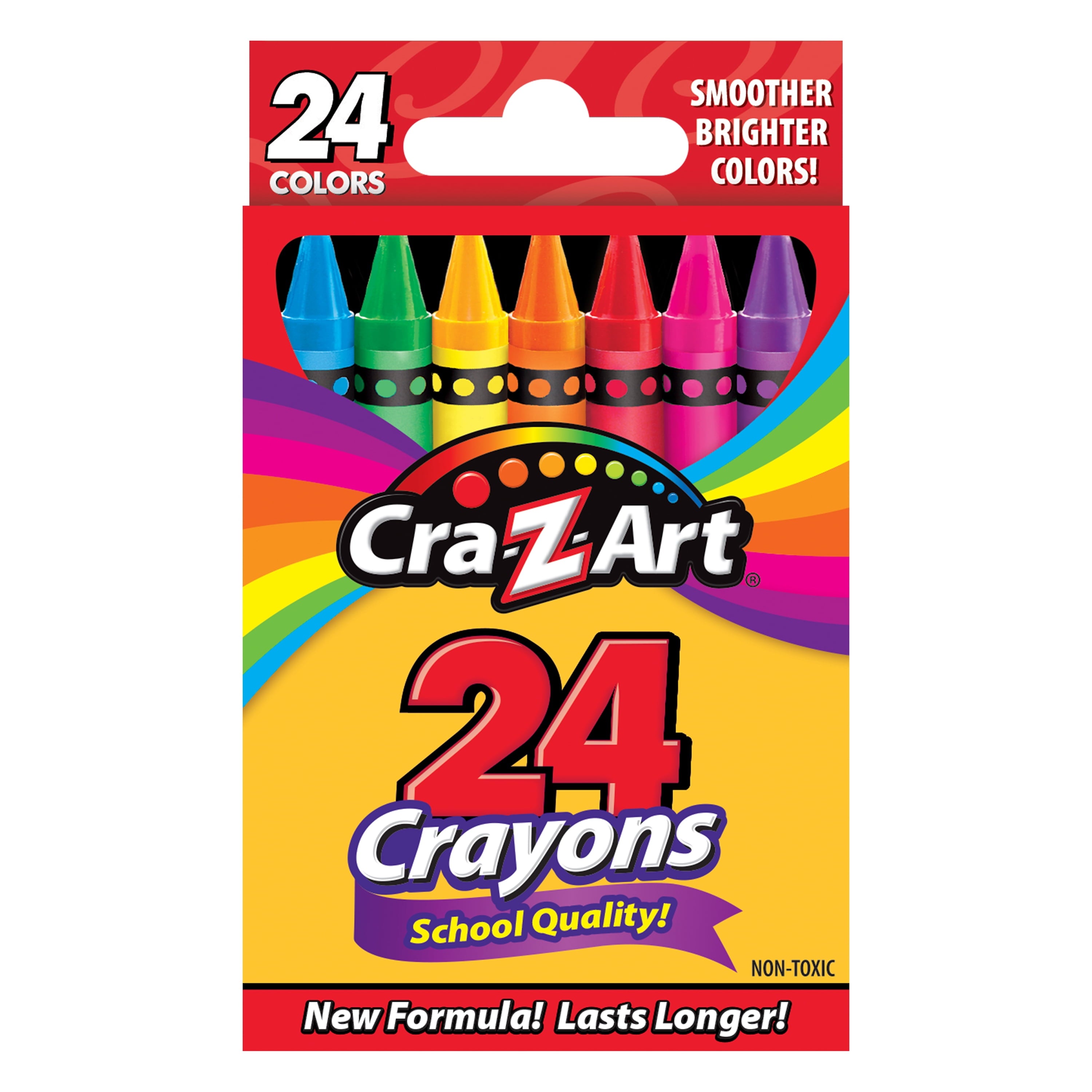 (24 Pack)  School Quality Multicolor Crayons, 24 Assorted Colors, School Supplies