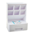 (4 Pack) Pen Gear White Tall Organizer Plastic Desktop Organizer