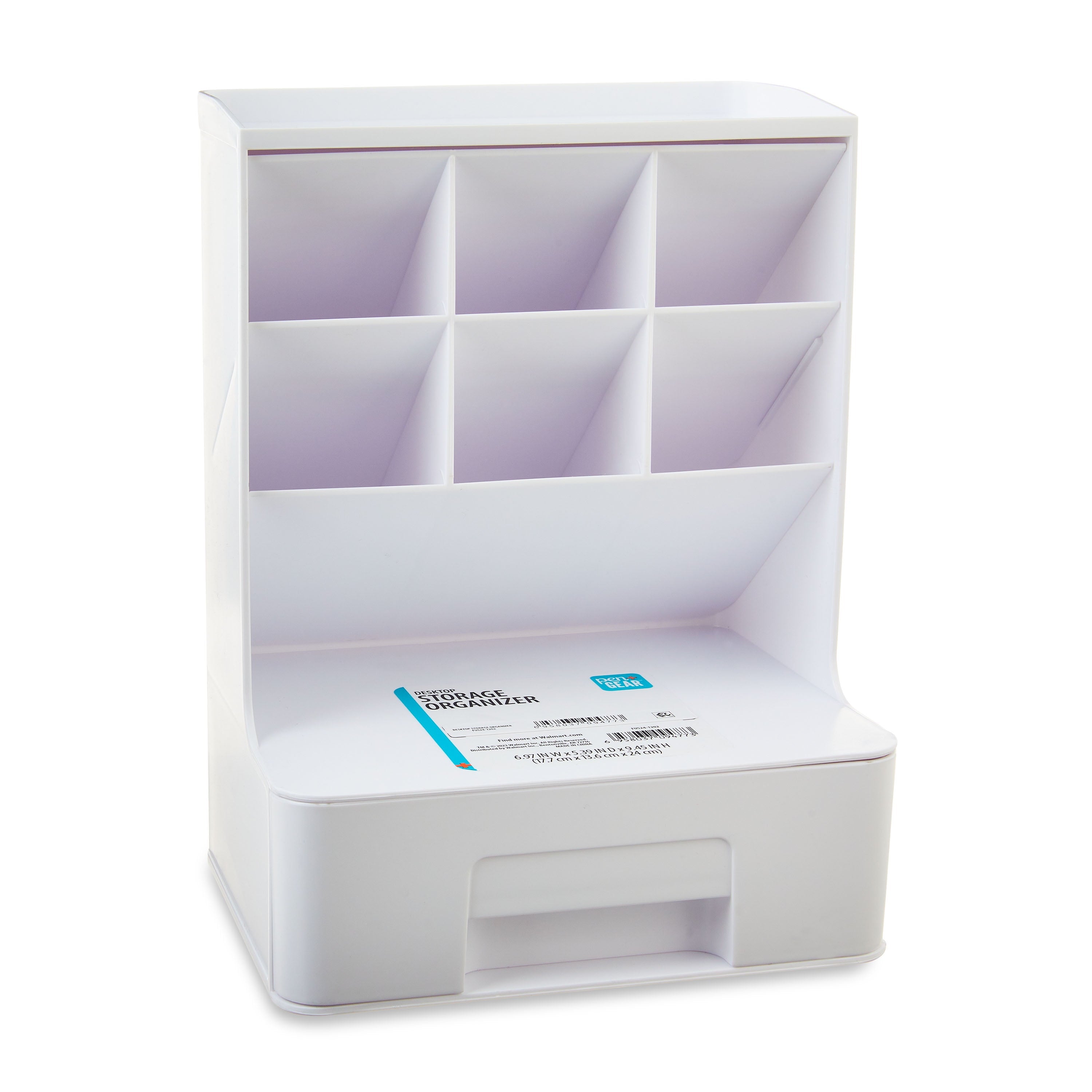 (4 Pack) Pen Gear White Tall Organizer Plastic Desktop Organizer