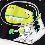 Boys Clothes 8 10 Boys Toddler Cotton Short Sleeve T Shirt and Short Set with Cute Dinosaur Shorts (Black, 5-6 Years)