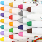 Washable Jumbo Crayons for Toddlers, 24 Colors Non Toxic Silky Crayons Set, Large Baby Crayons Kids, Gift for Boys and Girls Flower Monaco