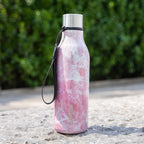 Insulated Water Bottles, 18 Oz Stainless Steel Metal Water Bottle with Strap, BPA Free Leak Proof Thermos, Mugs, Flasks, Reusable Water Bottle for Sports& Travel, Blossom