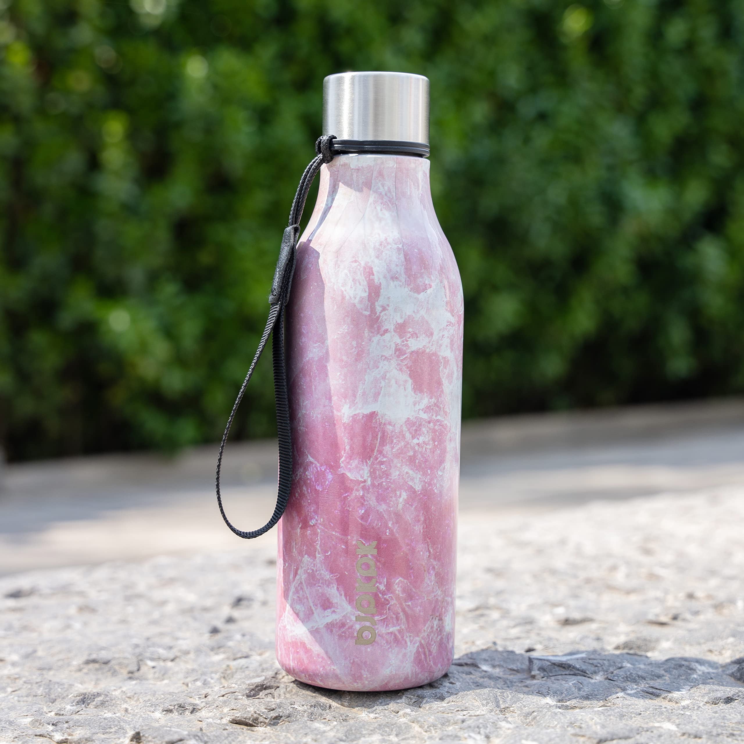 Insulated Water Bottles, 18 Oz Stainless Steel Metal Water Bottle with Strap, BPA Free Leak Proof Thermos, Mugs, Flasks, Reusable Water Bottle for Sports& Travel, Blossom