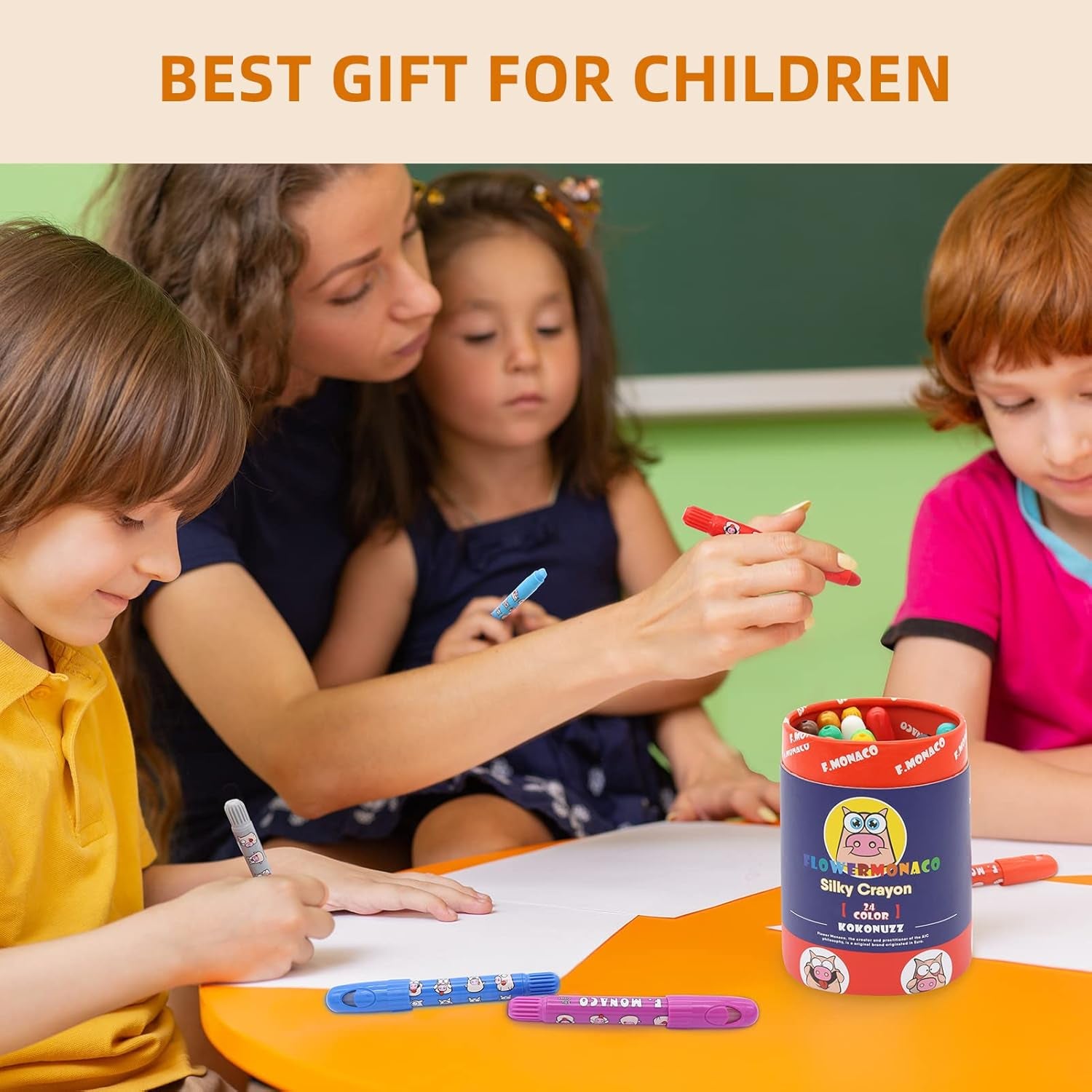 Jumbo Crayons for Toddlers, 6 Colors Washable Crayons, Easy to Hold Silky Large Crayon for Babies and Children, Safe Non Toxic